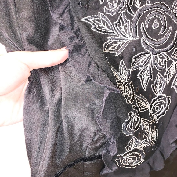 Nanette Lepore Black Silk Mess with Beads Top - Picture 8 of 14